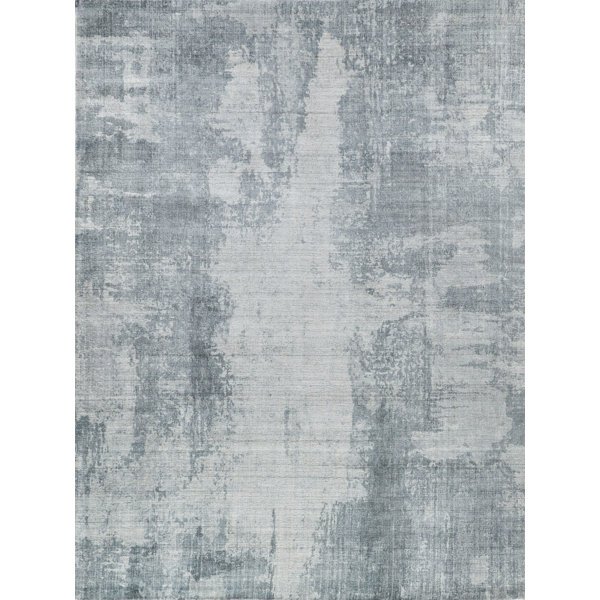 Exquisite Rugs Stone Wash Gazni Abstract HandLoomed Blue Area Rug